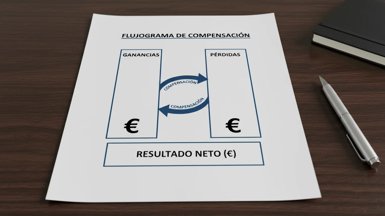 Diagrama mostrando el proceso de compensación entre ganancias y pérdidas del juego