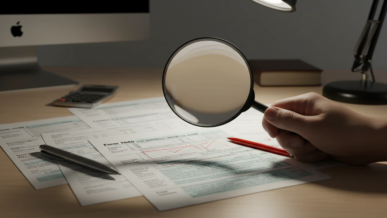 Lupa sobre documentos fiscales representando la detección de ocultación