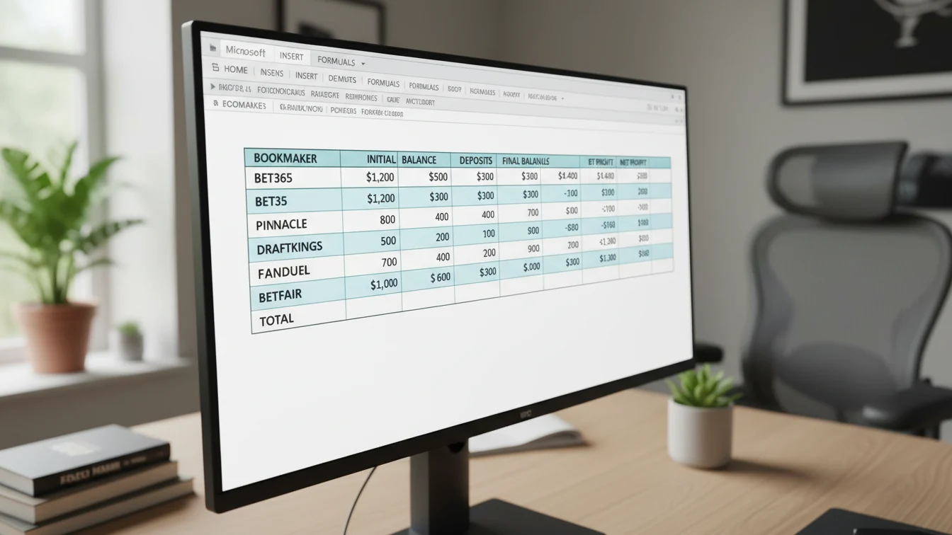 Hoja de cálculo consolidando datos de múltiples casas de apuestas