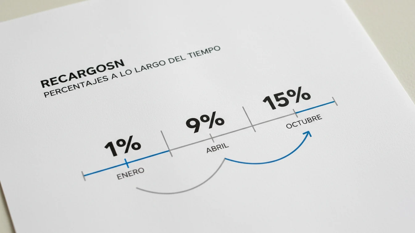 Tabla explicativa de recargos por presentación fuera de plazo