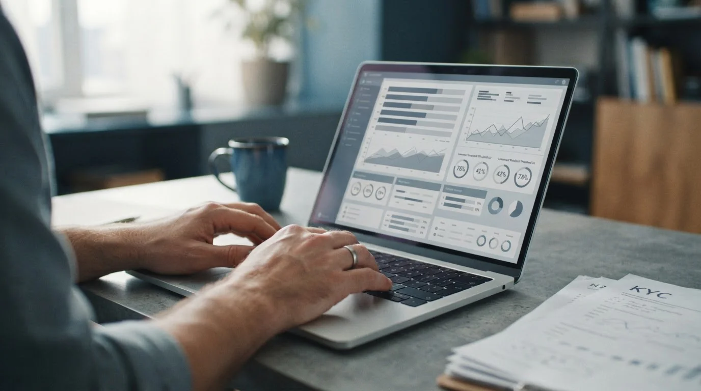 Concepto visual del umbral de verificación KYC en operadores sin registro