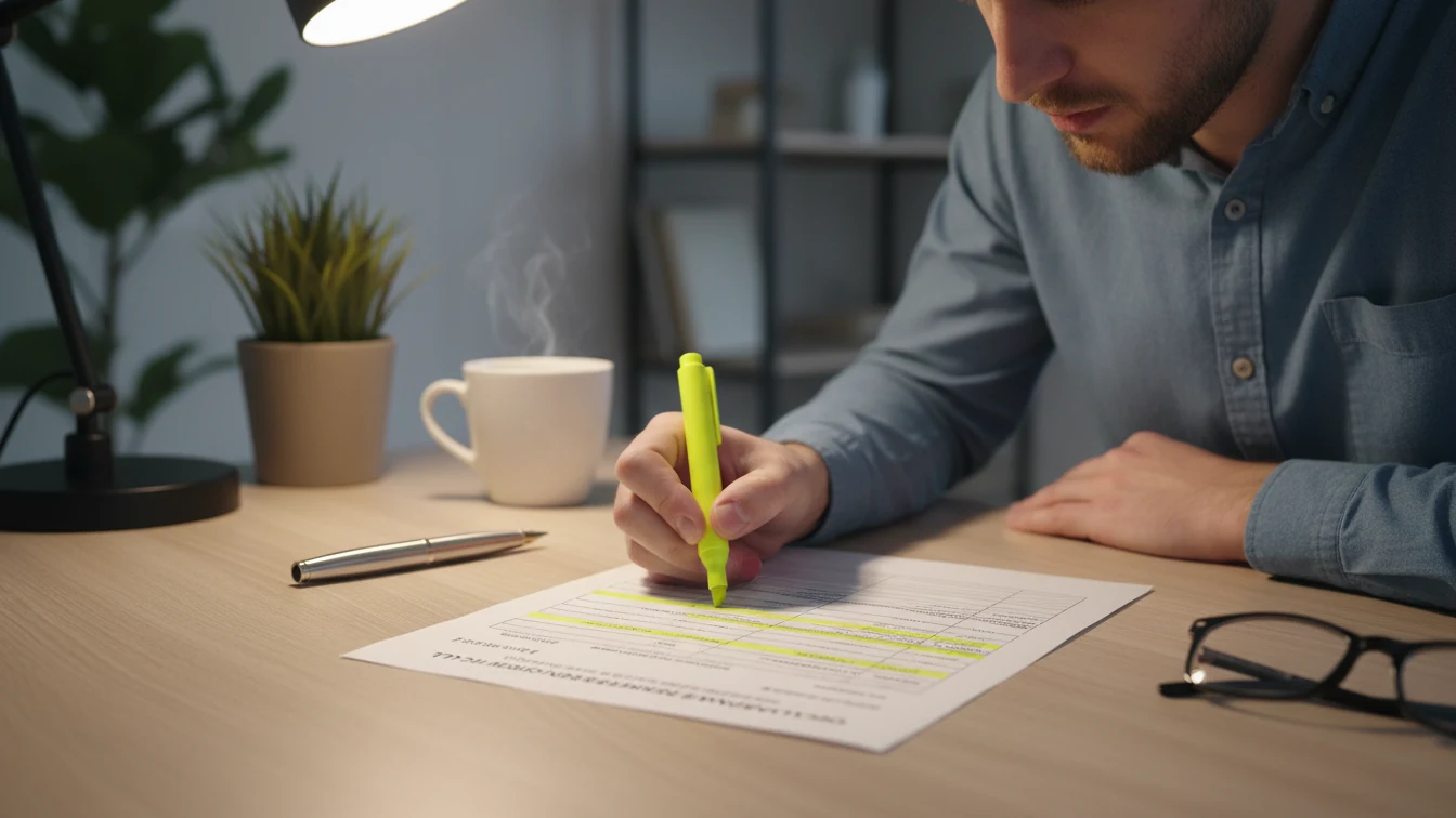 Persona verificando datos en la declaración de la renta antes de presentar
